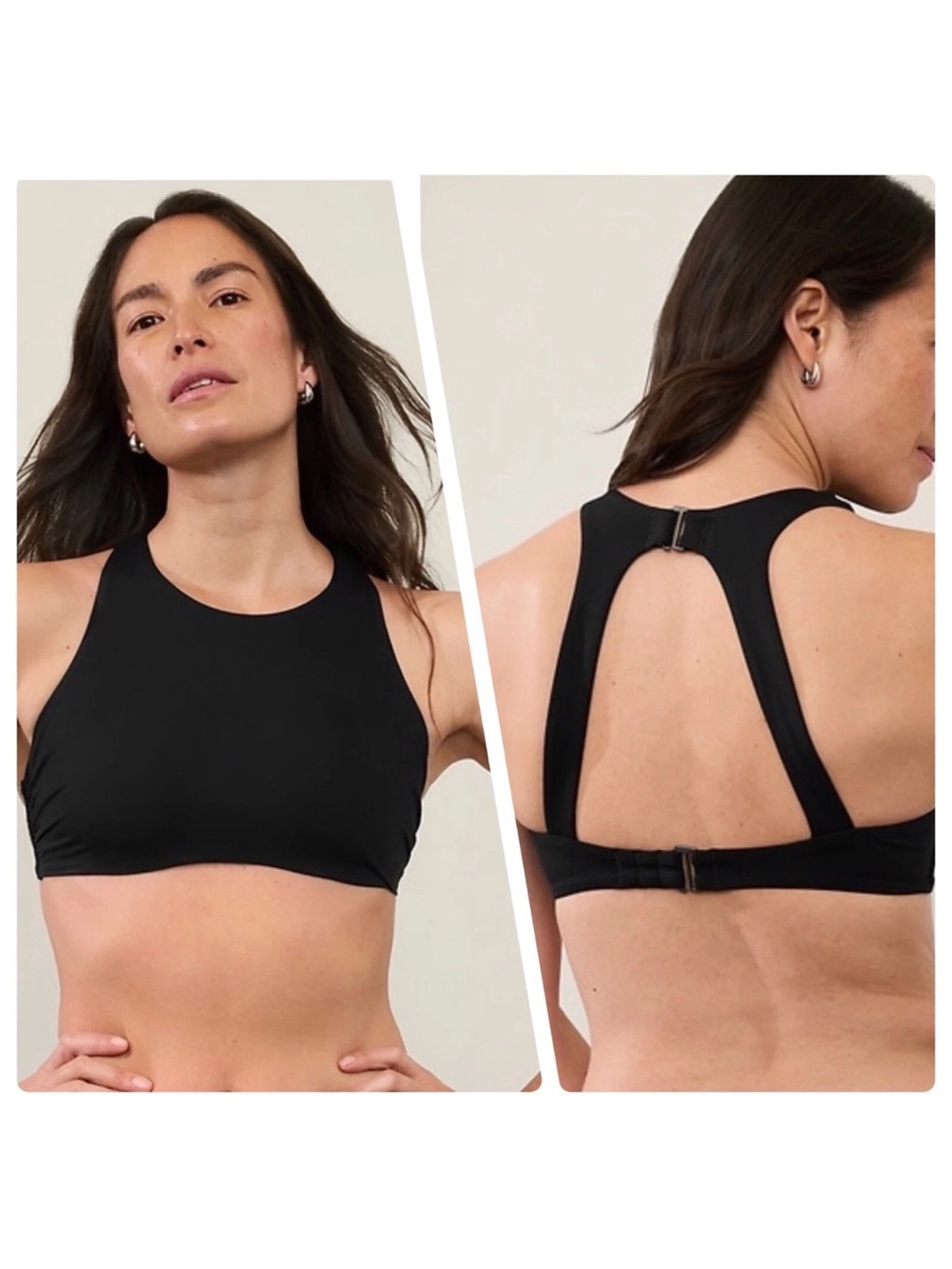 Athleta Maldives Bra Cup Bikini Top Black Underwire Size 32 B/C